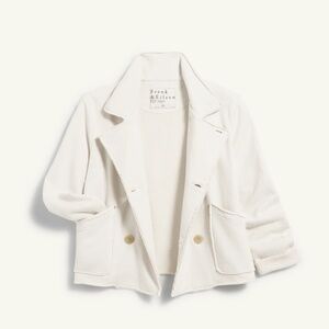 MINI BELFAST Cropped Sweatshirt Peacoat in Vintage White NWT in Size XS